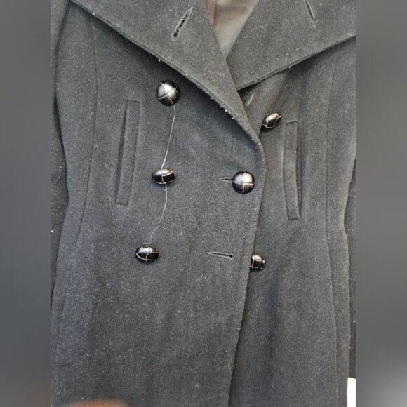 Aritzia Wilfred Women's Wool Cashmere Pea Coat. XS Black Double Breasted - Picture 5 of 11